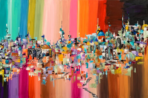 City horizon van Ayyad Ayyad, Schilderij te koop op Singulart