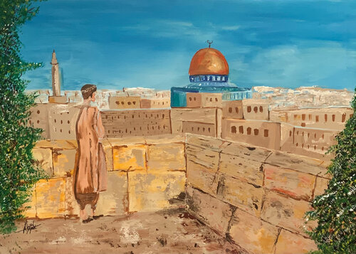 A Moment of Contemplation in Jerusalem by Ayyad Ayyad, Painting for Sale on Singulart