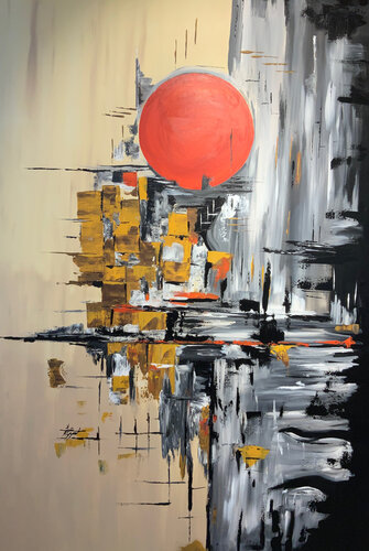 Sun Amidst the Ruins van Ayyad Ayyad, Schilderij te koop op Singulart