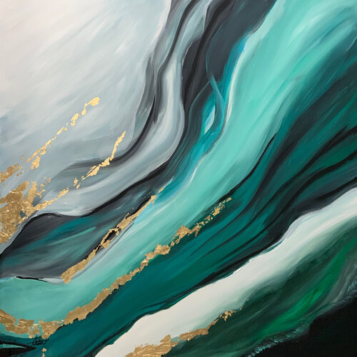 Emeralds waves van Ayyad Ayyad, Schilderij te koop op Singulart