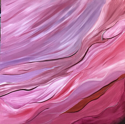 Pink waves van Ayyad Ayyad, Schilderij te koop op Singulart