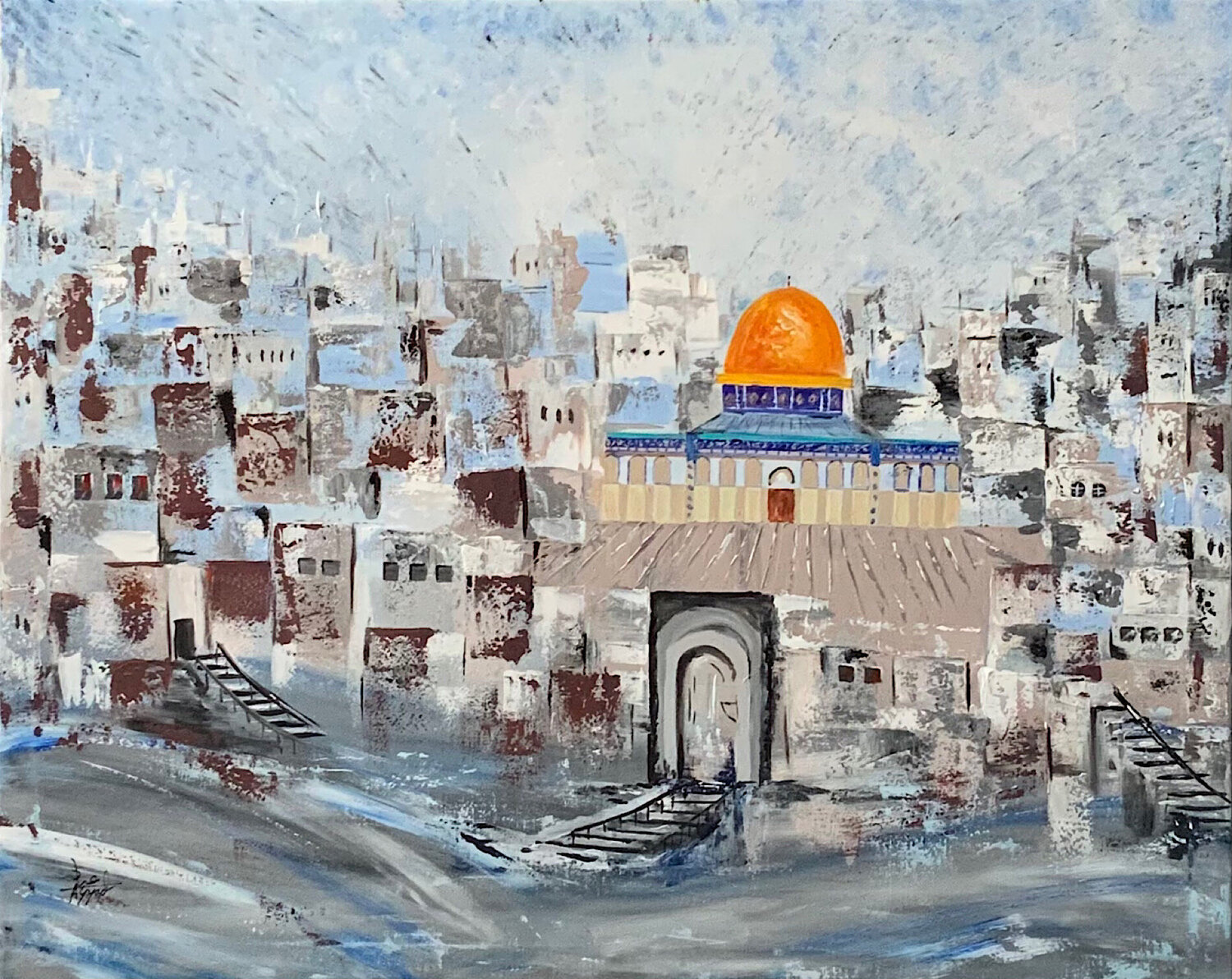 Spirit of old Jerusalem Ayyad Ayyad Originalgemälde zu verkaufen