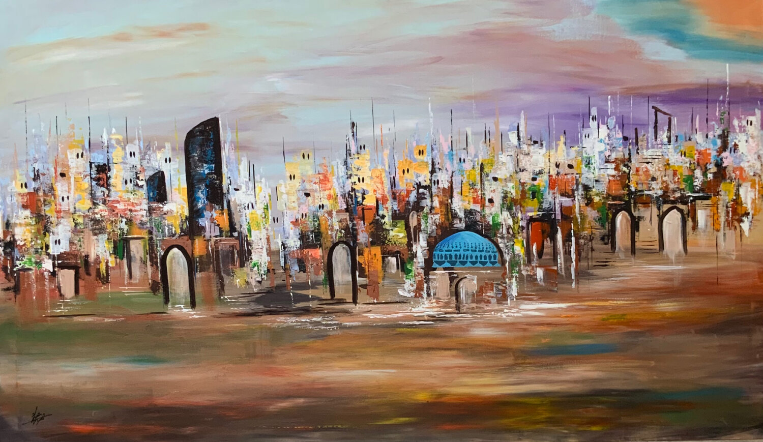 City of light and shadows Ayyad Ayyad Originalgemälde zu verkaufen