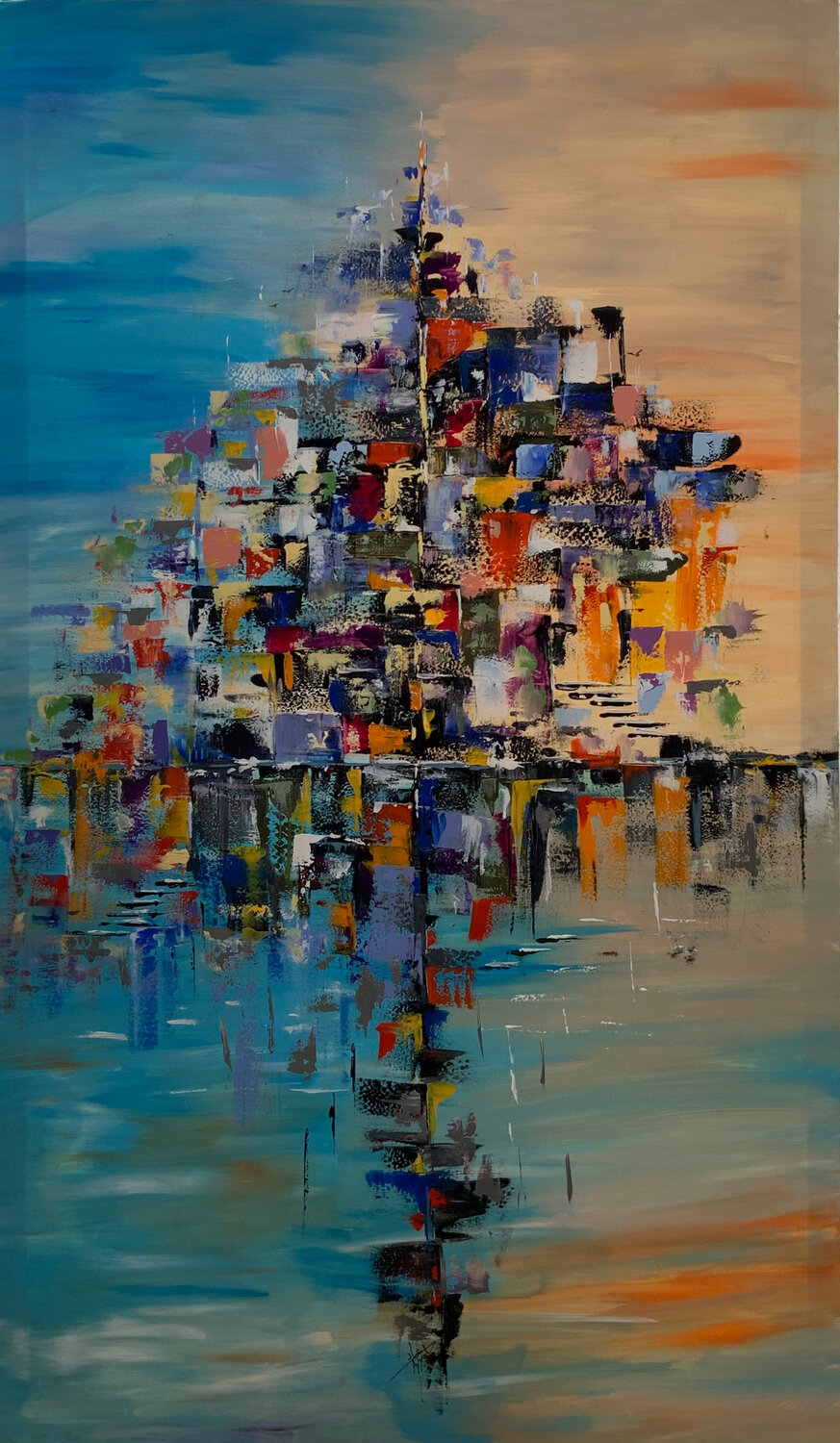 Reflections of a Dreamlike City Ayyad Ayyad Originalgemälde zu verkaufen