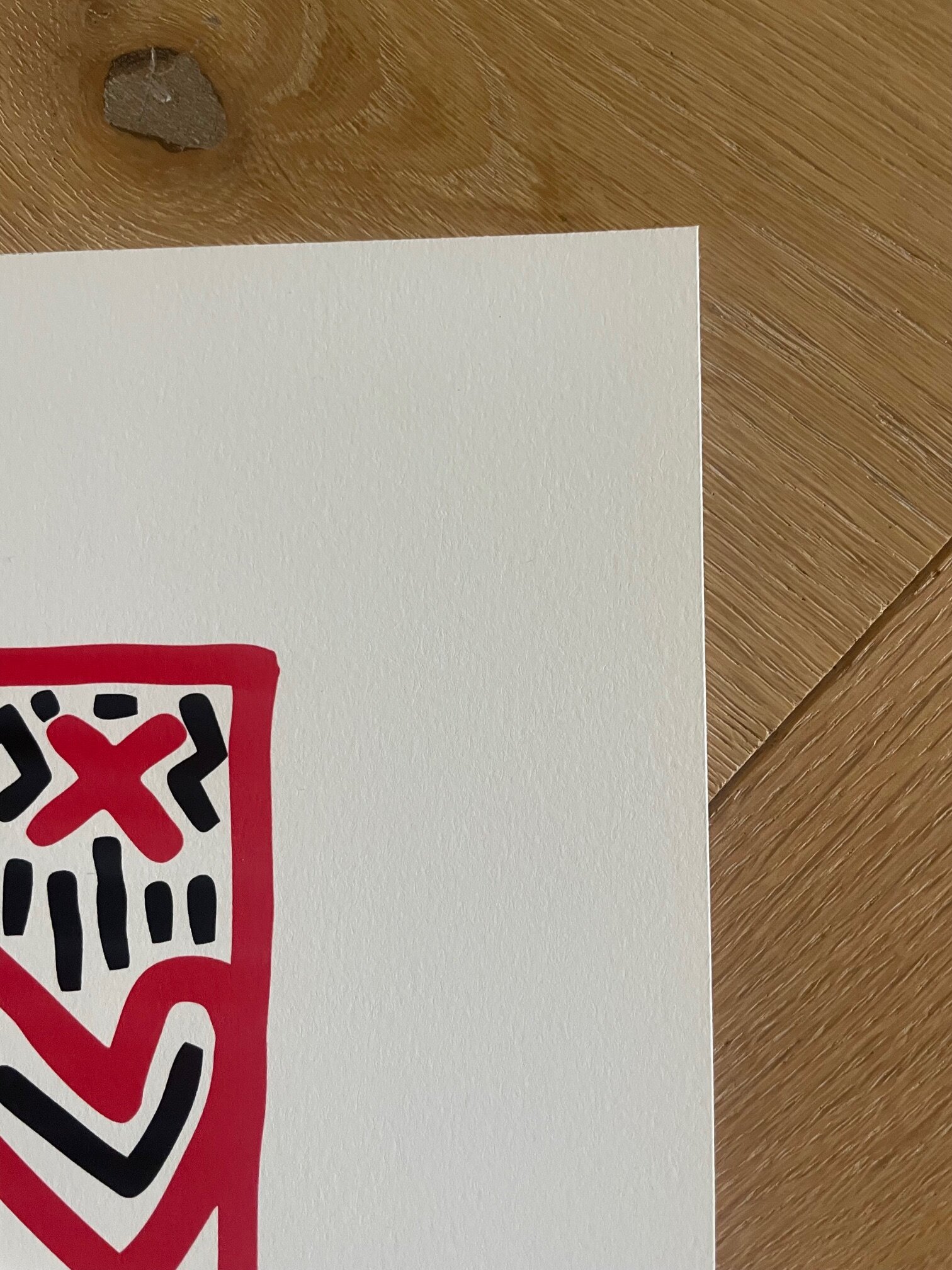 Keith Haring、No.90、希少画集画、新品額装付、状態良好 Keith Haring