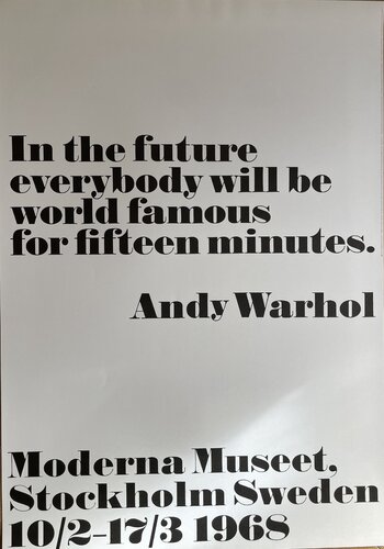 Andy Warhol (1928-1987), In the future, Designed by John Melin in 1968 for the Modern Museet by Andy Warhol, Print for Sale on Singulart