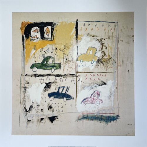 Jean Michel Basquiat (1960-1988), Old Cars 1981, copyright Estate of Jean Michel Basquiat and printed in UK.  Licensed by Artestar NY. by Jean-Michel Basquiat, Print for Sale on Singulart