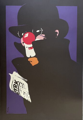 W. Swierzy, Circus Clown 1975, Poster no 71, Official Limited Edition c.500, printed 2023 van Waldemar Swierzy, Afdruk te koop op Singulart