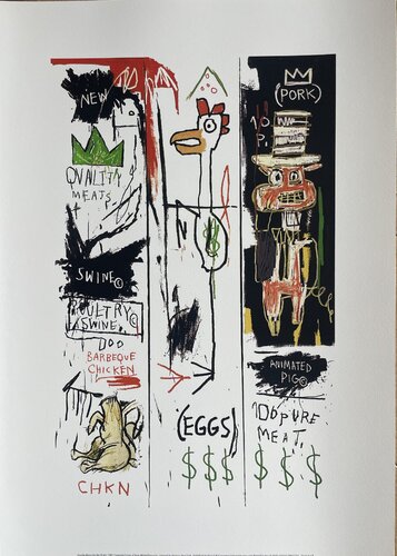 Jean Michel Basquiat (1960-1988), Quality Meats for the Public, 1982, Copyright Estate of Jean Michel Basquiat, Licensed by Artestar New York, Printed in the UK by Jean-Michel Basquiat, Print for Sale on Singulart