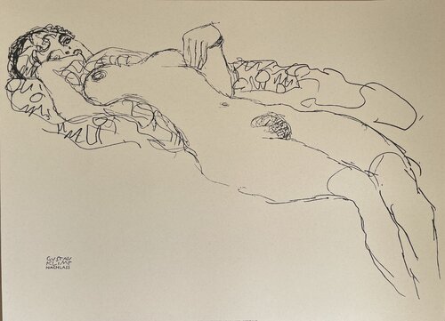 Gustav Klimt (1862-1918), “Reclining Nude” ,1917, Published in Italy van Gustav Klimt, Afdruk te koop op Singulart
