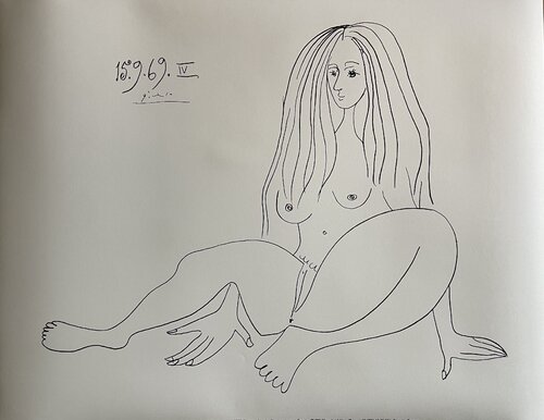 Pablo Picasso (1881-1973), Nu assis, 1969, Copyright Sucession Picasso/ VG Bild Kunst Bonn 2002, Printed in Germany van Pablo Picasso, Afdruk te koop op Singulart