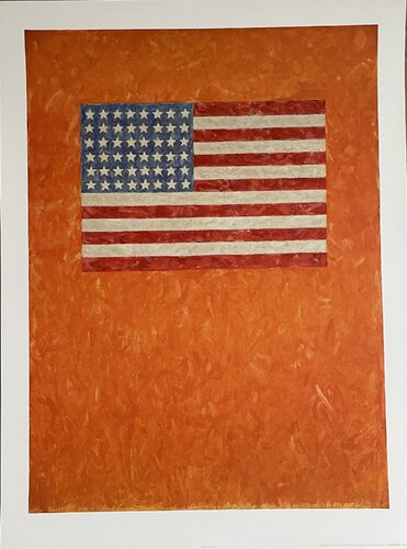 Jasper Johns (American, born 1930), Flag on Orange Field, 1957, copyright Jasper John/VAGA, New York/VG Bild-Kunst, Bonn 2013, Printed in Germany by Jasper Johns, Print for Sale on Singulart