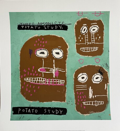 Jean Michel Basquiat (1960-1988), Three Arstonists, 1983, (Patato Study), Copyright Estate of Jean Michel Basquiat, Licensed by Artestar New York, Printed in the UK 6/45 0VYR40 by Jean-Michel Basquiat, Print for Sale on Singulart
