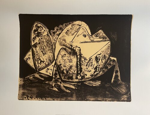 Pablo Picasso  (1881-1973), "Le Crapaud, 13.1.1949", copyright Succession P.Picasso/SABAM Belgium 2005 di Pablo Picasso, Stampa in vendita su Singulart