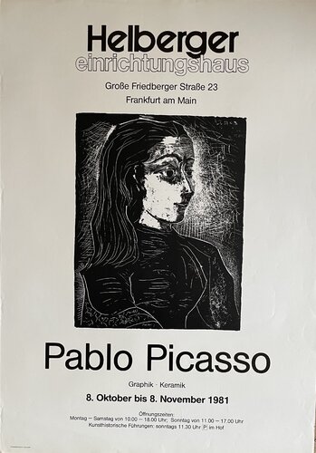 Pablo Picasso  (1881-1973), Helberger Einrichtungshaus Frankfurt, 1981, Hornberger Druck, Maulburg van Pablo Picasso, Afdruk te koop op Singulart