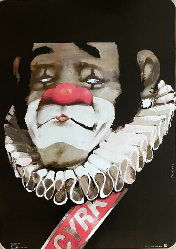 Waldemar Swierzy (1931-2013),  “Circus Clown with flange” , 1970, poster no  29, copyright by desa Foreign Trade Enterprise, Warsaw, Poland van Waldemar Swierzy, Afdruk te koop op Singulart