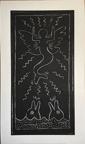 Keith Haring (1958-1990), Untitled (subway Drawing) 13, copyright Keith Haring Foundation, Licensed by Artestar New York, printed in the UK 29/47 435799 big size von Keith Haring, Druck kaufen auf Singulart