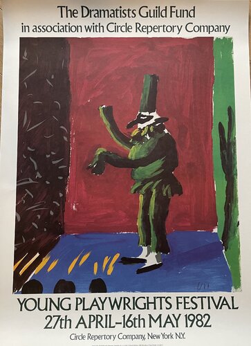 David Hockney, Young Playwrights Festival, copyright David Hockney 1980 Petersburg Press, Printed in England by David Hockney, Print for Sale on Singulart