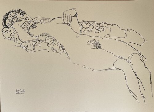 Gustav Klimt (1862-1918), “Reclining Nude” ,1917, Published in Italy, KLI139 von Gustav Klimt, Druck kaufen auf Singulart