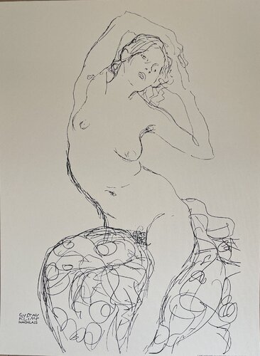 Gustav Klimt (1862-1918), “Seated Nude” ,1914-16, Published in Italy, Florence  KLI138 by Gustav Klimt, Print for Sale on Singulart