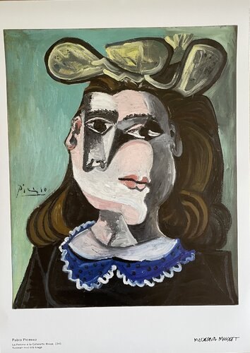 Pablo Picasso (1881-1973), La Femme à la collerette bleue, 1941, copyright Pablo Picasso, succession De Picasso/ Bildupphovsrätt 2017, Printed in Sweden van Pablo Picasso, Afdruk te koop op Singulart