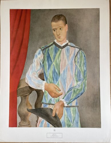 Pablo Picasso (1881-1973), Harlequin, 1917, copyright The Twin Editions, Droits de reproduction reserves S.P.A.D.E.M. Paris,  TP 728, Printed in Switzerland van Pablo Picasso, Afdruk te koop op Singulart