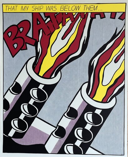 Roy Lichtenstein (1923-1997), as I opened fire, 1964, copyright R. Lichtenstein c/o Beeldrecht Amstelveen, Stedelijk Museum, Amsterdam, Printed in the Netherlands von Roy Lichtenstein, Druck kaufen auf Singulart
