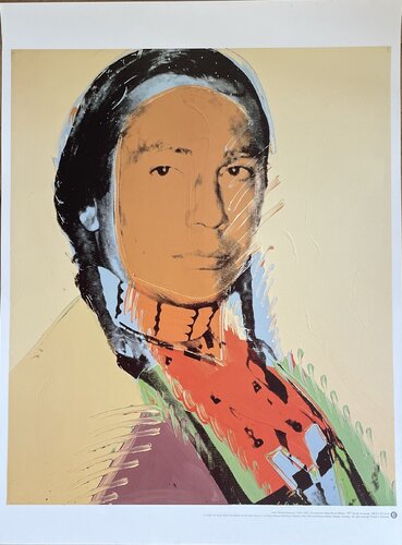 Andy Warhol (1928-1987),  The American Indian (Russel Means), 1977, copyright 2000 The Andy Warhol Foundation for the  Visual Arts, Courtesy teNeues, Printed in Germany van Andy Warhol, Afdruk te koop op Singulart
