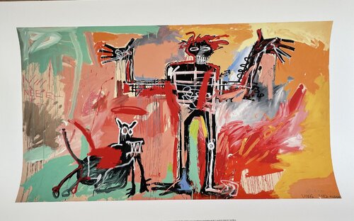 Jean Michel Basquiat (1960-1988), Boy and Dog in a Johnnypump, 1982, Copyright Estate of Jean Michel Basquiat, Licensed by Artestar New York, Printed in the UK 27/36 435591 OR949370 BIG SIZE von Jean-Michel Basquiat, Druck kaufen auf Singulart