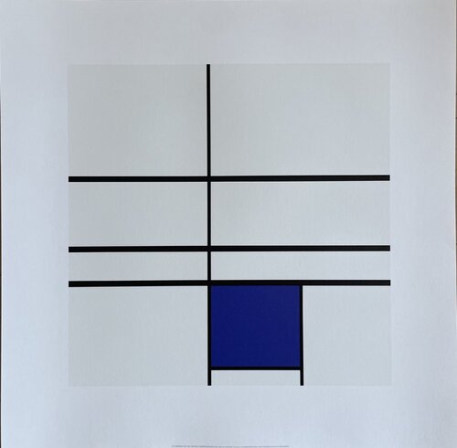 Piet Modrian (1872-1944), Composition with Blue, 1935, Copyright MondrianHoltzman Trust, Printed in Italy de Piet Mondrian, Impresión a la venta en Singulart