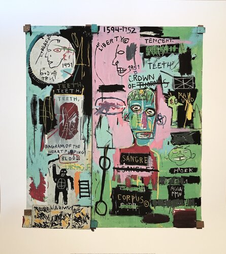 Jean Michel Basquiat (1960-1988), In Italian, 1983, Copyright Estate of Jean Michel Basquiat, Licensed by Artestar New York, Printed in the UK 52/59 OXT134 von Jean-Michel Basquiat, Druck kaufen auf Singulart