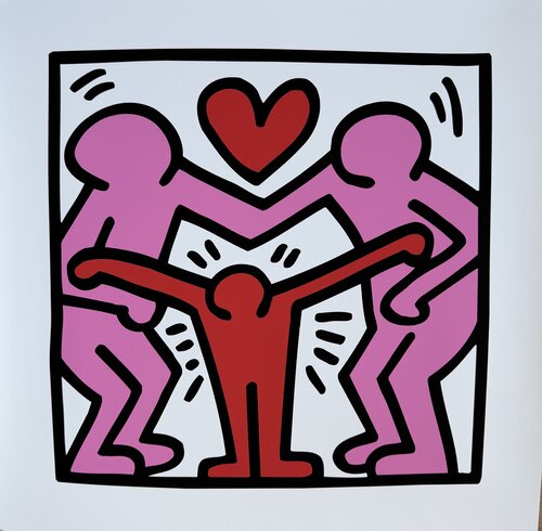 Keith Haring (1958-1990), Untitled (family), copyright Keith Haring Foundation, Licensed by Artestar New York, Printed in UK 25/54 0Y49F4 par Keith Haring, Édition en vente sur Singulart