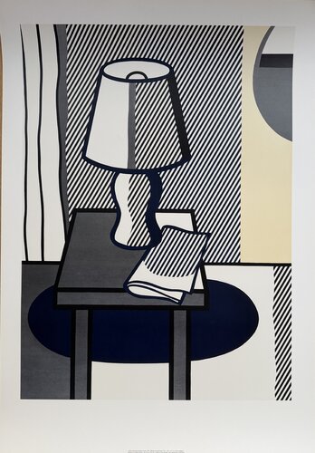 Roy Lichtenstein (1923-1997), Still Life with Table Lamp, 1976, copyrights Roy Lichtenstein&Sabam Brussels, 1995, Printed in Belgium von Roy Lichtenstein, Druck kaufen auf Singulart
