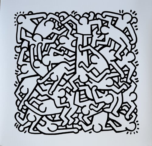 Keith Haring (1958-1990), Party of Life Invitation, 1986, copyrightKeith Haring Foundation, Licensed by Artestar New York, Printed in the UK 17/54 0Y4977 von Keith Haring, Druck kaufen auf Singulart