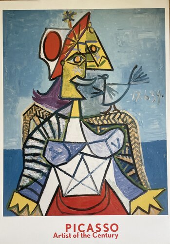 Pablo Picasso  (1881-1973), Femme à l'Oiseau, 1939, Courtesy, Helly Nahmad Gallery , London, copyright 1999 Pablo Picasso, Printed in Holland/#PS 939/reproduction prohibited by Pablo Picasso, Print for Sale on Singulart