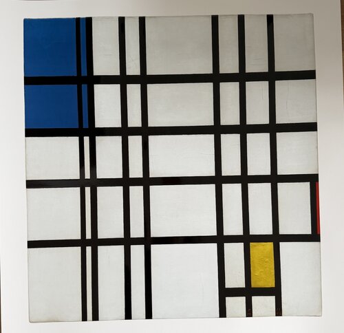 Piet Modrian (1872-1944), Rhythmus aus geraden Linien, 1937/1942, Kunstsammlung Nordrhein Westfalen, Dusseldorf, Printed in Germany de Piet Mondrian, Impresión a la venta en Singulart
