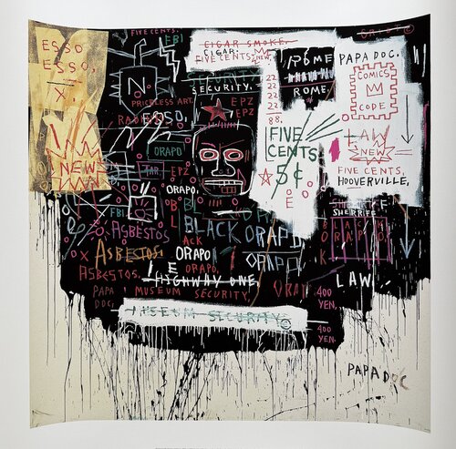Jean Michel Basquiat (1960-1988), Museum Security (Broadway Meltdown), 1983, Copyright Estate of Jean Michel Basquiat, Licensed by Artestar New York, Printed in the UK 4/55 OYD8N1 BIG SIZE!! by Jean-Michel Basquiat, Print for Sale on Singulart