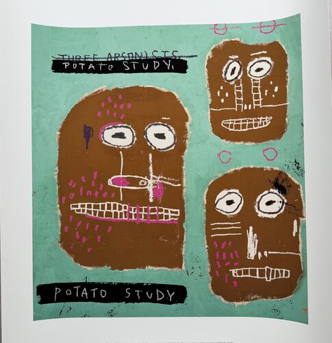 Jean Michel Basquiat (1960-1988), Three Arstonists, 1983, (Patato Study), Copyright Estate of Jean Michel Basquiat, Licensed by Artestar New York, Printed in the UK 44/55 OYD9H4 von Jean-Michel Basquiat, Druck kaufen auf Singulart