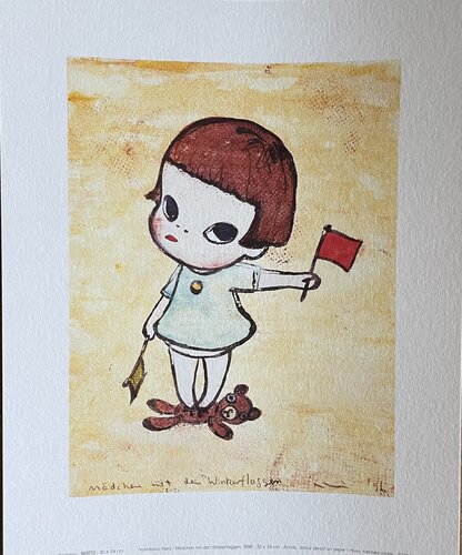 Yoshimoto Nara, Mädchen Mit Den Winkerflaggen, 1996, Copyright Yoshimoto Nara 2002, Printed In Germany by Yoshitomo Nara, Print for Sale on Singulart