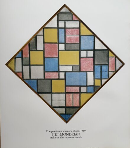 Piet Mondrian (1872-1944), Compositie in ruitvorm, 1919, copyright 1996 ABC/Mondrian Estate/....Printed in Holland/#844 de Piet Mondrian, Impresión a la venta en Singulart