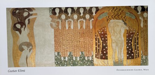 Gustav Klimt  (1862-1918), Beethovenfries: 'Diesen Kuß der ganzen Welt', 1902, Collection...copyright Acte...Printed in The Netherlands von Gustav Klimt, Druck kaufen auf Singulart