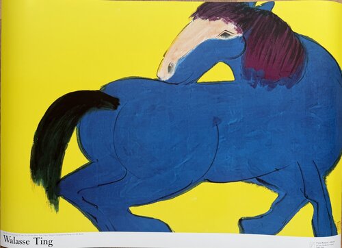 Walasse  Ting, Blue Horse, copyright 1990, Yves Riviere .....Printed in Switzerland von Walasse Ting 丁雄泉, Druck kaufen auf Singulart