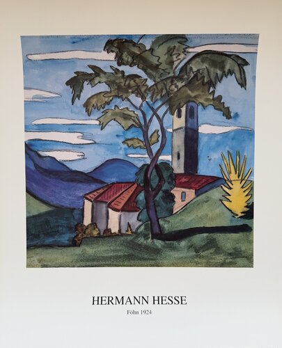 Hermann Hesse (1877–1962), Föhn, 1924, copyright Heiner Hesse, Arcegno 1993, Printed in Germany von Hermann Hesse, Druck kaufen auf Singulart