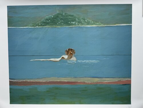 Gideon Appah, Swimmer (2023), numbered 12/75 and hand-signed by the artist, printed in London, UK. by Gideon Appah, Print for Sale on Singulart