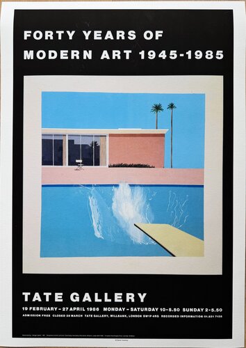 David Hockney, "A Bigger Splash", 1967,  Forty Years of Modern Art exhibition at the Tate London, copyright David HockneyPrinted in UK by David Hockney, Print for Sale on Singulart