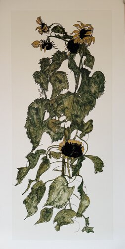 Egon Schiele (1890-1918), Sunflowers, 1917, Printed in Italy von Egon Schiele, Druck kaufen auf Singulart