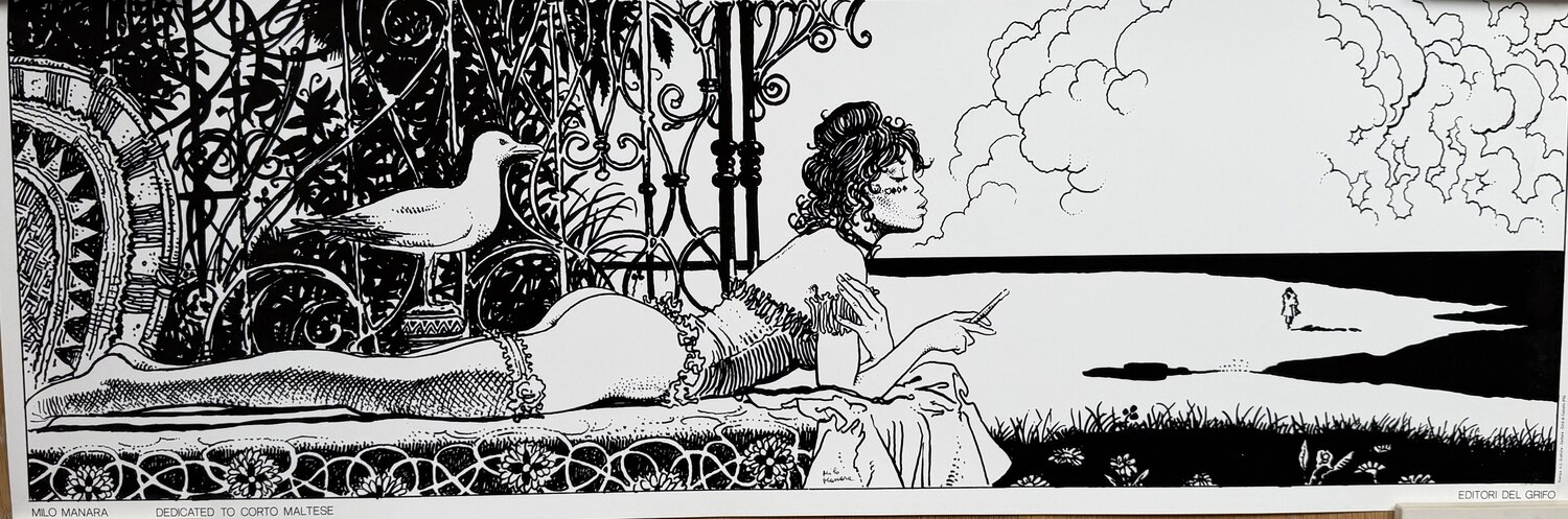 Milo Manara, Dedicated to Corto Maltese, Stampa A.C. Grafiche... Milo Manara Druck zu verkaufen