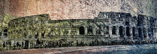 Colosseo panoramico 200x69 abstract 7 luglio 2024 by Carlo Iorio, Other Media for Sale on Singulart