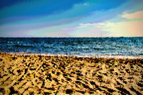 Tre colori del mare pixel 13 agosto 2023 de Carlo Iorio, Otros medios a la venta en Singulart