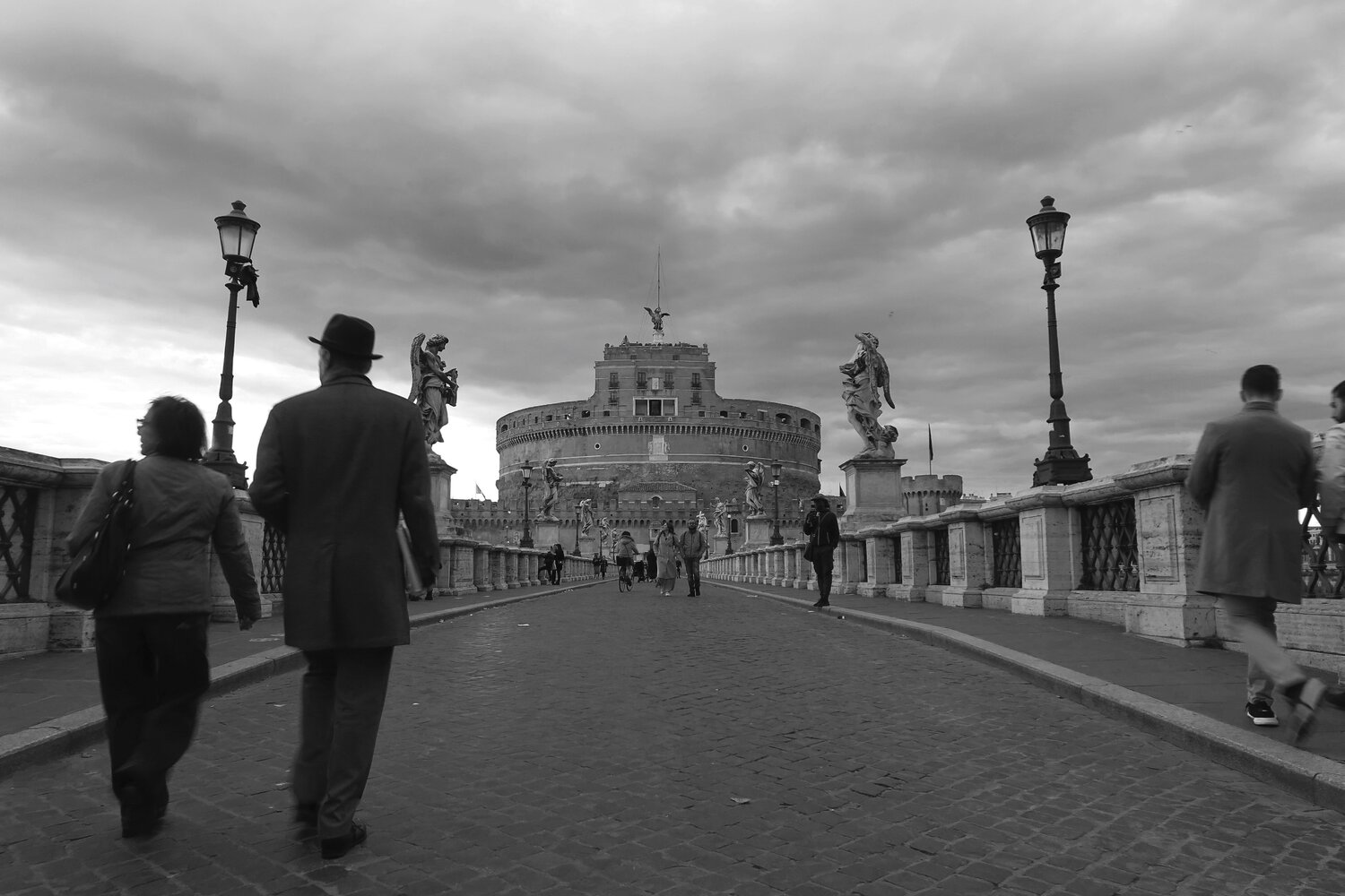 Verso Castel Sant'Angelo bw 4 marzo 2020 Carlo Iorio